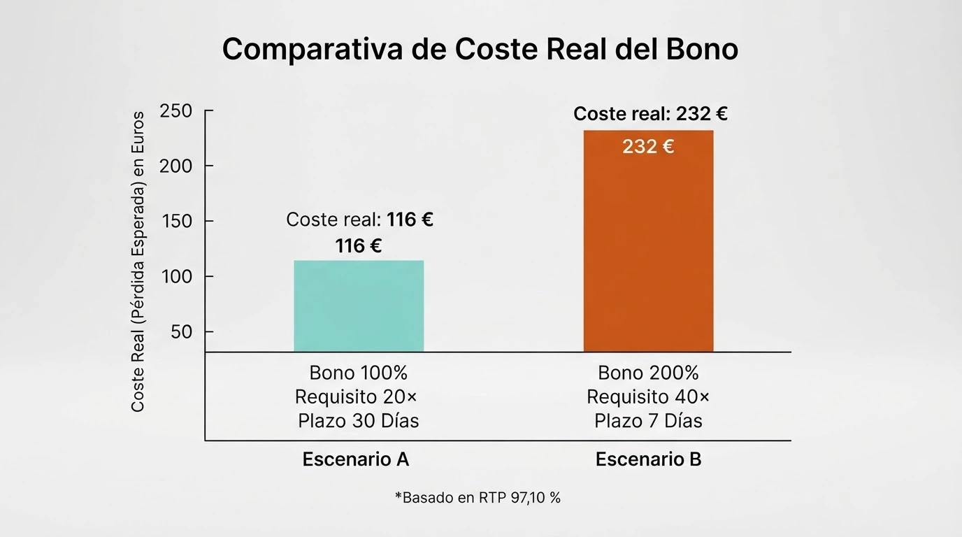 Tabla con las columnas de operador, bono, wagering, depósito mínimo, títulos Evolution y plazo, mostrando los diez casinos del ranking uno al lado del otro