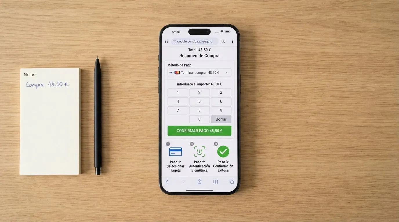 Secuencia de tres pantallas mostrando el proceso completo de depósito con Apple Pay en un casino online